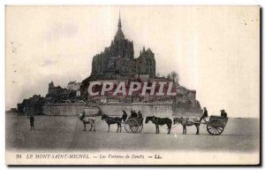 Old Postcard The Mont Saint Michel broom Cars