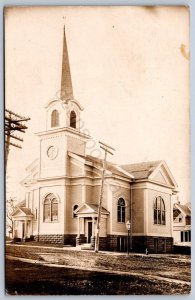 K44/ Columbus Wisconsin RPPC Postcard c1910 Church Building 459