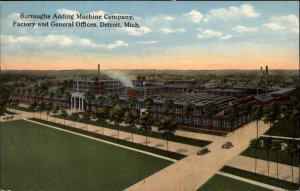 Detroit Michigan MI Birdseye View Factory Peaks Island 1900s-10s Postcard