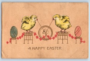 Elkton Virginia VA Postcard Easter Baby Chicks Eggs Flowers Embossed 1914 Posted