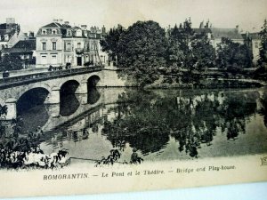Vintage Postcard Romorantin Le Pont et le Theatre Bridge & Play House London UK