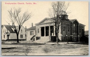 Tarkio Missouri~Presbyterian Church Dome & Columns~Dirt Road~Parsonage? c1910