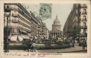 CPA B.J.C. TINTED PARIS Rue Soufflot et Pantheon (49301)