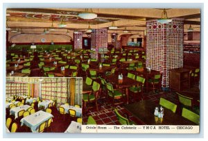 c1910 Dining Area, Oriole Room, The Cafeteria YMCA Hotel Chicago IL Postcard 