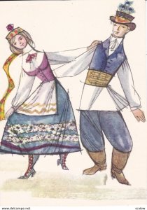 POLAND, Dancing Couple art postcard , 40-50s ; #2