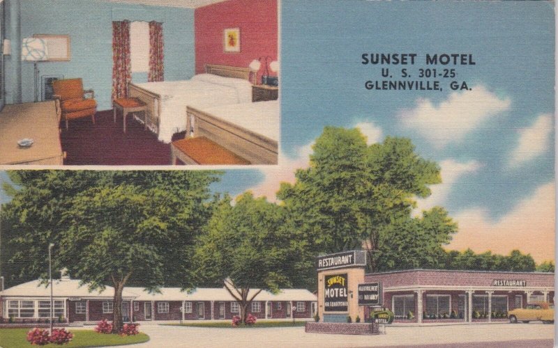 Georgia Glennville Sunset Motel U S Highway 301 1950 sk2807