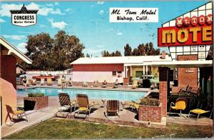 Mt. Tom Motel, Bishop CA Pool c1964 Vintage Postcard M25