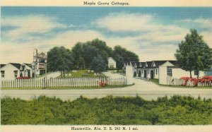 Huntsville Alabama Maple Grove Cottages Postcard Tichnor linen 11532