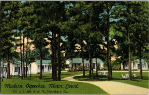 Modern Ogeechee Motor Court Statesboro GA Vintage Postcard P18