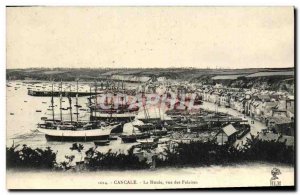 Old Postcard Cancale Houle view the Cliffs Boat