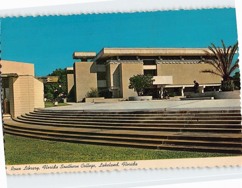 Postcard Roux Library, Florida Southern College, Lakeland, Florida 