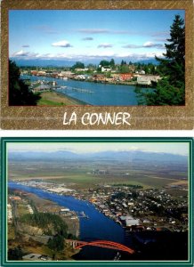 2~4X6 Postcards  LA CONNER, WA Washington  SWINOMISH CHANNEL & RAINBOW BRIDGE