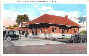 Hempstead L. I. NY Railroad Station Train Depot Postcard