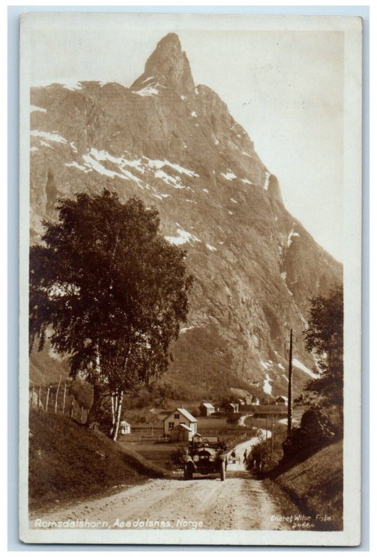 1922 Romsdalshorn Mountain View Andalsnes Norway RPPC Photo Posted Postcard