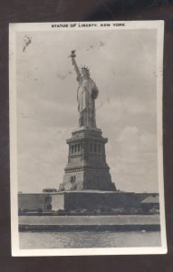 RPPC NEW YORK CITY NY THE STATUE OF LIBERTY ELLIS ISLAND REAL PHOTO POSTCARD NY