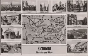 Postcard Germany Detmold Teutoburger Wald Map Postcard