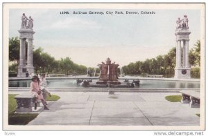 The dolphin fountain,Thatcher monument,Sullivan Gateway, City Park, Denver, C...