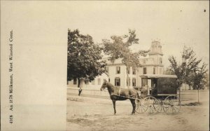 West Winsted CT Horse Drawn Milk Delivery Wagon Real Photo Postcard c1920s