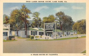 Lake Park, GA Georgia  TWIN OAKS MOTOR COURT Roadside Motel LOWNDES CO Postcard