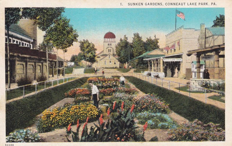 CONNEAUT LAKE PARK, Pennsylvania, 1910-1920s; Sunsken Gardens