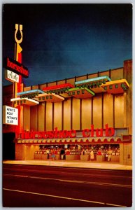 Vtg Reno Nevada NV Horseshoe Club Restaurant Bar Gaming Casino Postcard