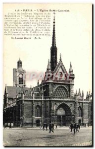 Old Postcard Paris L Eglise Saint Laurent