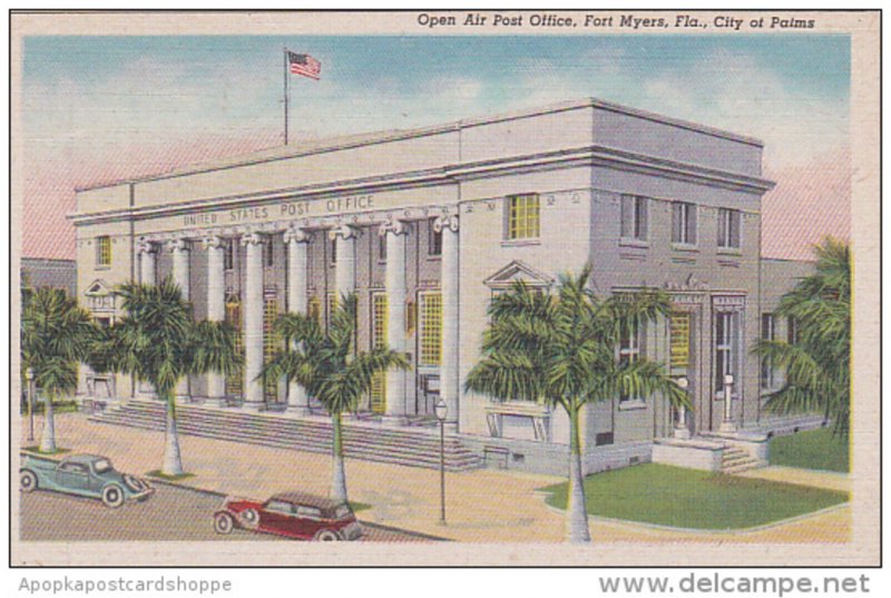 Florida Fort Myers Open air Post Office City Of Palms Curteich