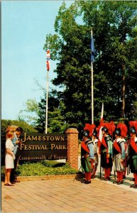 Court Welcome Jamestown Virginia VA Festival Park Flags Nations VTG Postcard UNP 