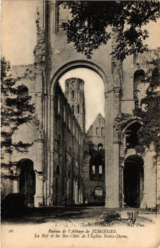 CPA Ruines de l'Abbaye de JUMIEGES-La Nef et les Bas-Cotes de l'Église (269773)