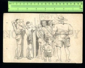 230197 ESTONIA SPAIA Boy Scouts Vintage drawings post tree