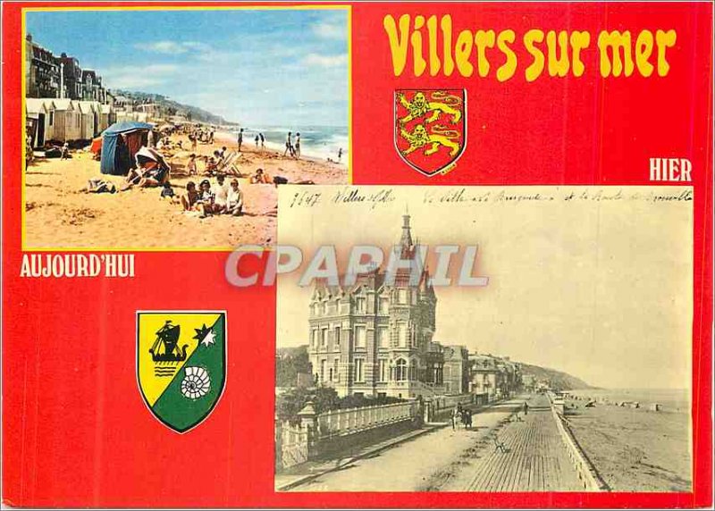 Modern Postcard Villers sur Mer (Calvados) and Yesterday Aujoud'hui