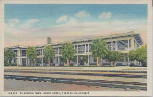 El Garces, Fred Harvey Hotel, Needles, California, Early Linen Postcard, Unused