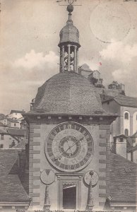 SION SWITZERLAND~HOTEL DE VILLE-L'HORLOGE ASTRONOMIQUE-CLOCK~1906 PHOTO POSTCARD