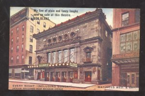 CHICAGO ILLINOIS DOWNTOWN THEATRE VINTAGE ADVERTISING POSTCARD BOB BLAKE