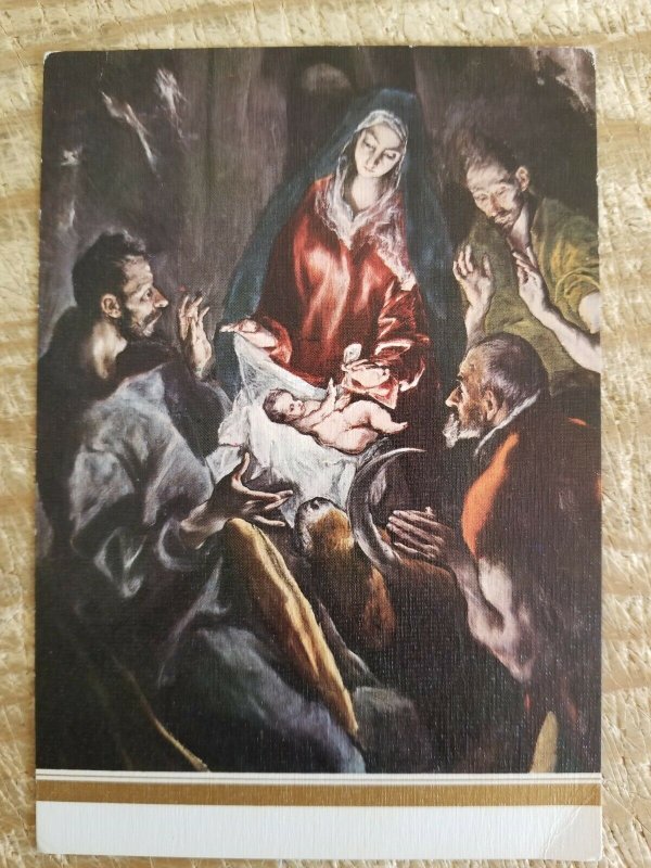 ADORATION OF THE SHEPHERDS BY EL GRECO.VTG UNUSED POSTCARD*P10