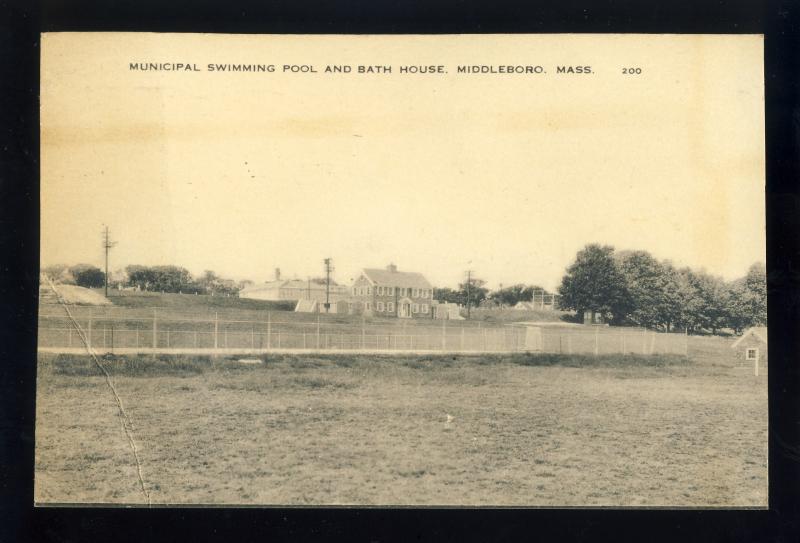 Middleboro, Mass/MA Postcard, Municipal Swimming Pool & Bath House