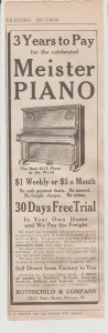 1910 Print Ad Meister Piano, Rothschild & Co 223A State St Chicago