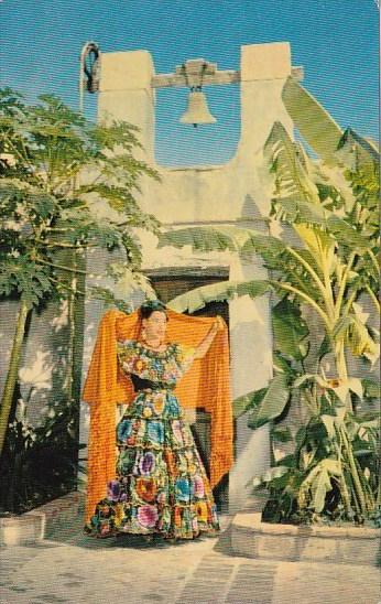 Tropical Texas Banana Tree And Senorita In Full Spanish Costume San Francisco...