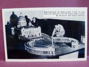 Old postcard  Reproduction of Vatican Basilic St. Peter Rome, Italy Savoia Bros