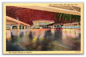 Coconut Grove Ballroom Salt Lake City Utah UT Linen Postcard R28