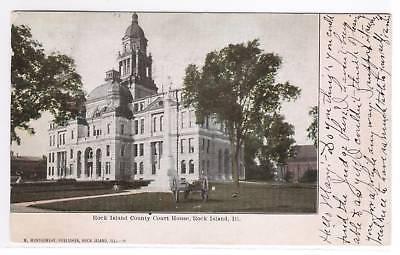 Court House Rock Island Illinois 1907 postcard