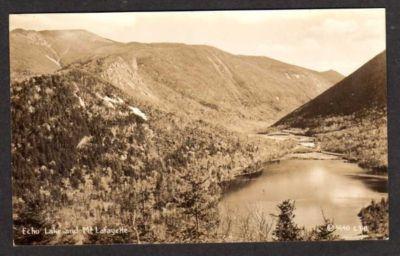 NH Echo Lake FRANCONIA NOTCH NEW HAMPSHIRE Real Photo Postcard