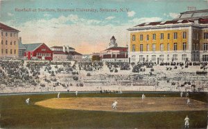 BASEBALL AT STADIUM SYRACUSE UNIVERSITY SYRACUSE NEW YORK POSTCARD 1915