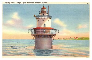 Postcard LIGHTHOUSE SCENE Portland Maine ME AS6802