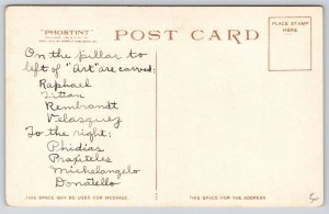 Boston MA~Public Library~Bela Pratt Art Statue~c1910 Detroit Pub Co Postcard