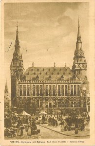 uk43103 marktplatz mit rathaus aachen germany