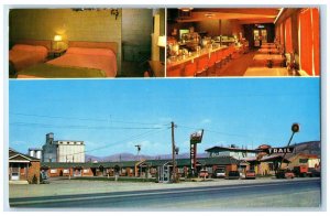 c1960's Trail Motel Coffee Shop Restaurant Soda Springs Idaho Unposted Postcard