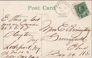 Farnham QC Quebec Birdseye A.B. Comeau c1912 Farnham Duplex Cancel Postcard E82