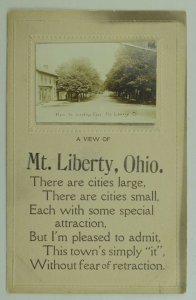 C.1900-10 RPPC Main St. Looking East Mt. Liberty, OH Vintage Postcard F76