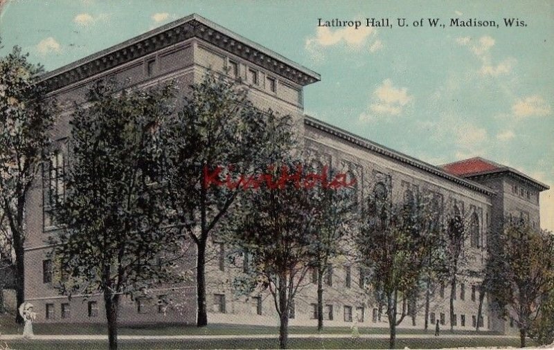 Postcard Lathrop Hall U Of W Madison WI